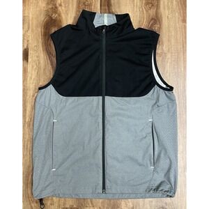 RLX Vest Ralph Lauren Mens M Gray Full Zip Water Repellent Golf Performance